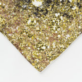 Leopard Cheetah Print Gold Glitzer Glam Monogram Fleecedecke (Ecke)