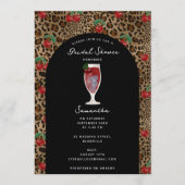 Leopard Cheetah Print Kirsch Hochzeitsdusche Einladung (Vorderseite)