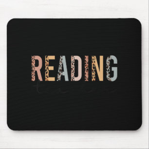Leopard Cheetah Print Reading Lehrer Spaß zurück z Mousepad
