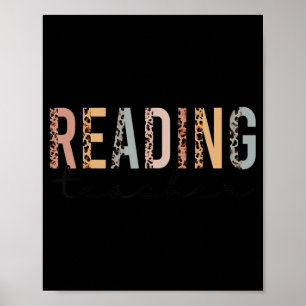 Leopard Cheetah Print Reading Lehrer Spaß zurück z Poster