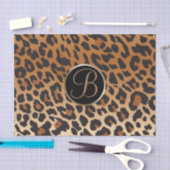 Leopard Cheetah Print Spot Monogram Letter Initial Seidenpapier (Handwerk)
