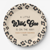 Leopard Cheetah Print Wild One Baby Dusche Pappteller (Vorderseite)