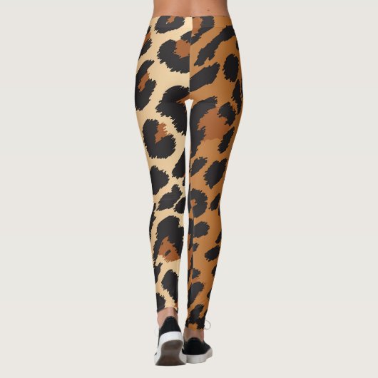 Leopard Cheetah schlägt Wildtier Print Muster Leggings (Rückseite)
