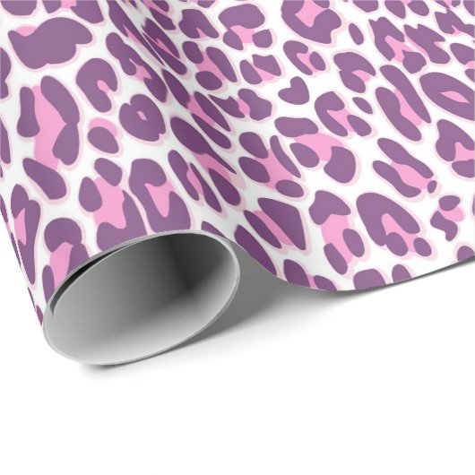 Leopard, Cheetah-Tier-Drucklicht rosa Geschenkpapier (Rolleneckpunkt)