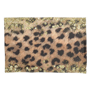 Leopard Cheetah Tierdruck Gold Glitter Modern Kissenbezug