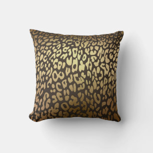 Leopard Cheetah Tierhaut Druck Modern Glamour Gold Kissen
