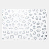 Leopard Cheetah Tiger Animal Print Metallic Silber Folien Packpapier Blatt (Vorderseite 2)
