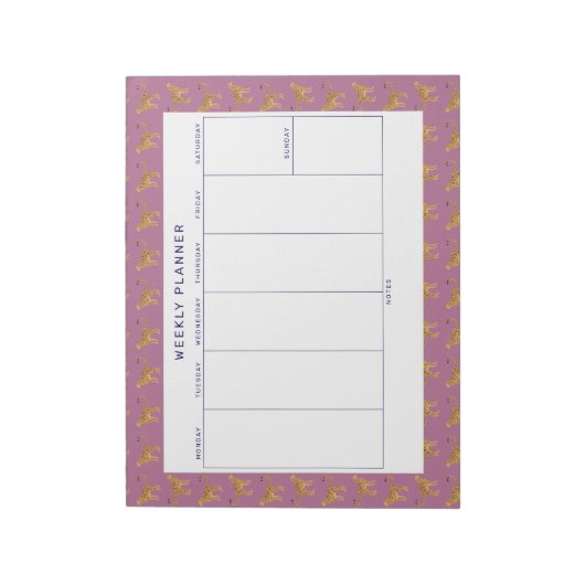 Leopard, Cheetah Weekekly Planner Notepad Notizblock (Rotiert)