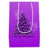 Leopard cheetah Weihnachtsbaum Mittlere Geschenktüte (Rückseite)
