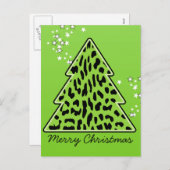 Leopard cheetah Weihnachtsbaum Postcard Feiertagspostkarte (Vorne/Hinten)