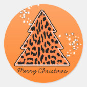 Leopard cheetah Weihnachtsbaum Sticker (Vorderseite)