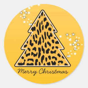 Leopard cheetah Weihnachtsbaum Sticker