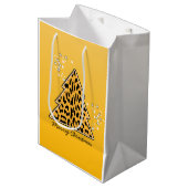 Leopard cheetah Weihnachtsbaum Sticker Mittlere Geschenktüte (Vorderseite Schrägansicht)