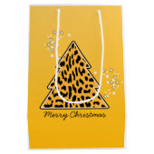 Leopard cheetah Weihnachtsbaum Sticker Mittlere Geschenktüte (Rückseite)