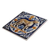 Leopard Cheetah Wild Animal Jungle Cat Dark Blue Fliese (Seite)