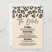 Leopard Cheetah Wild Bachelorette Weekend Party Einladung (Rückseite)