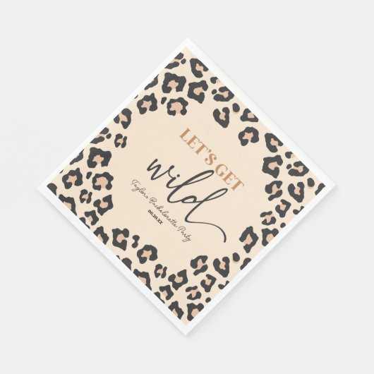 Leopard Cheetah Wild Bachelorette Weekend Party Serviette (Ecke)