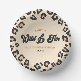 Leopard Cheetah Wild und 5. Geburtstagsparty Pappteller