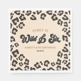 Leopard Cheetah Wild und 6. Geburtstagsparty Serviette