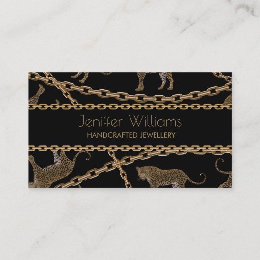 Leopard- Cheetahbus der Goldenen Kette Visitenkarte (Vorderseite)
