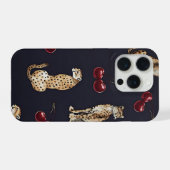 Leopard Cherry Handyhülle iPhone Hülle (Rückseite (Horizontal))