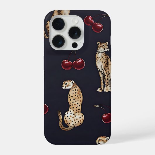 Leopard Cherry Handyhülle iPhone Hülle (Rückseite)