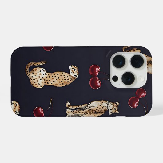 Leopard Cherry Phone Case iPhone Hülle (Rückseite (Horizontal))