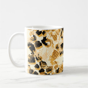 Leopard Chic: Vintage-Muster Eleganz. Kaffeetasse