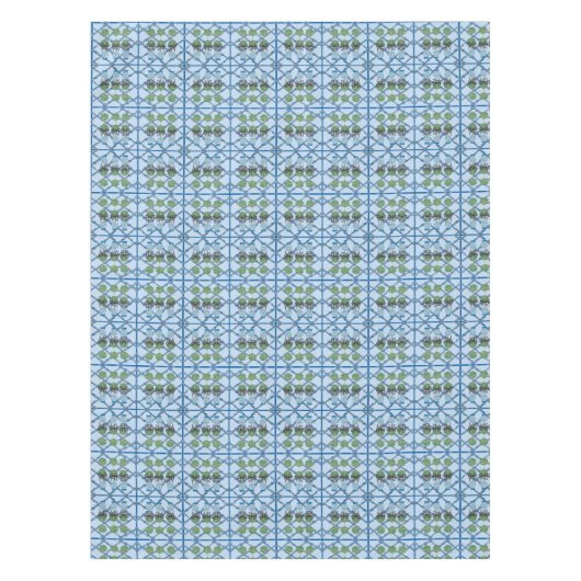 Leopard Chinoiserie Blue Ginger Jar Topiary Tischdecke (Vorderseite)