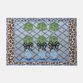 Leopard Chinoiserie Blue Ginger Jars Doormat Fußmatte (Vorderseite)