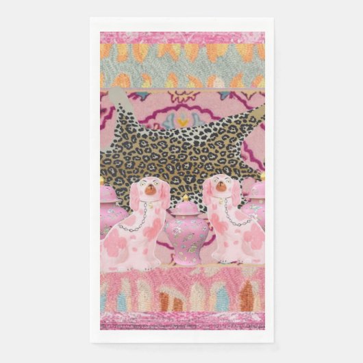 Leopard Chinoiserie Ginger Jar Jaragepapier Serviette (Vorderseite)