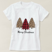 Leopard Christmas, Christmas family, Leopard Print T-Shirt (Design vorne)