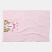 Leopard Christmas Crest Monogram With Name Geschirrtuch (Horizontal)