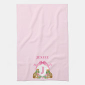 Leopard Christmas Crest Monogram With Name Geschirrtuch (Vertikal)