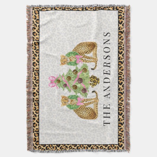 Leopard Christmas Decke (Vorderseite Vertikal)