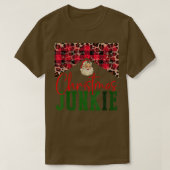 Leopard Christmas Junkie Santa Claus Merry Christm T-Shirt (Design vorne)