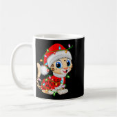 Leopard Christmas Lights Santa Costume Cute Animal Kaffeetasse (Links)