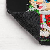 Leopard Christmas Lights Santa Costume Ugly Xmas S Mousepad (Ecke)