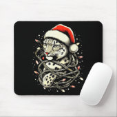 Leopard Christmas Santa Hat Christmas Lights Women Mousepad (Mit Mouse)
