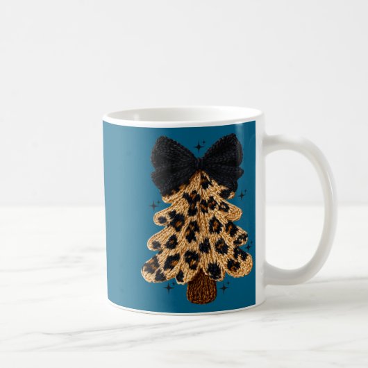 Leopard Christmas Tree,christmas Coquette Bow Yarn Kaffeetasse (Rechts)