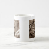 Leopard Closeup Sepia HD Foto Kaffeetasse (Mittel)