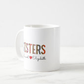 Leopard Colorful Sisters Tasse - Individuelle Name (Vorderseite Links)