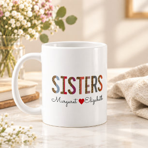 Leopard Colorful Sisters Tasse - Individuelle Name