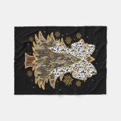 Leopard Coquette Bow Camouflage Weihnachtsbaum Jag Fleecedecke (Vorderseite (Horizontal))