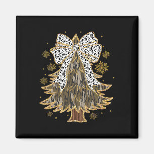 Leopard Coquette Bow Camouflage Weihnachtsbaum Jag Magnet