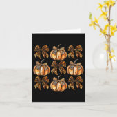 Leopard Coquette Bow Pumpkin Erntedank Herbst F Karte (Gelbe Blume)