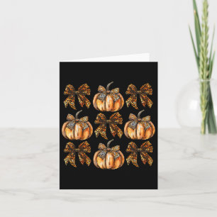 Leopard Coquette Bow Pumpkin Erntedank Herbst F Karte