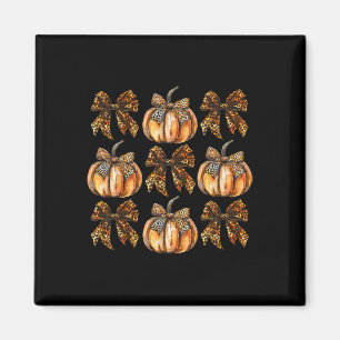 Leopard Coquette Bow Pumpkin Erntedank Herbst F Magnet