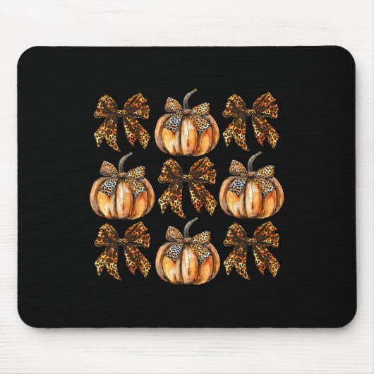 Leopard Coquette Bow Pumpkin Erntedank Herbst F Mousepad (Vorne)