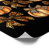Leopard Coquette Bow Pumpkin Erntedank Herbst F Poster (Ecke)